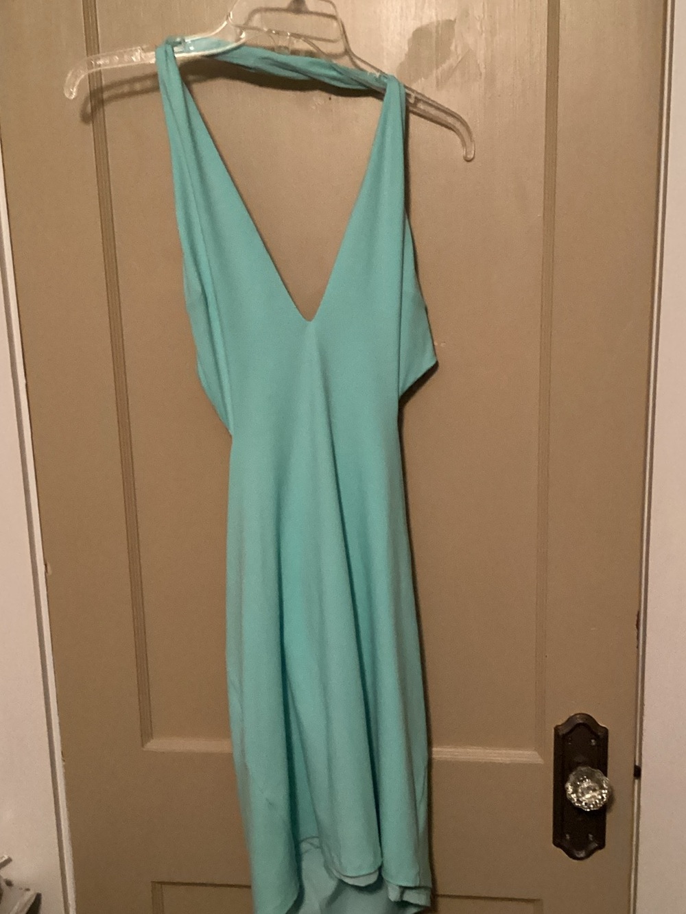 Bebe Women's V-Neck Aqua Dress